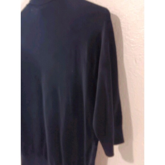 Zara Basic Turtleneck 3/4 Sleeve Sweater Black Size Large Viscose Blend - Picture 8 of 12
